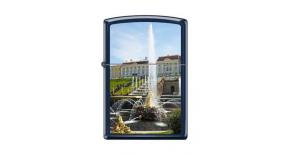 Зажигалка ZIPPO Петергоф, с покрытием Navy Matte, латунь/сталь, синяя, матовая, 36x12x56 мм